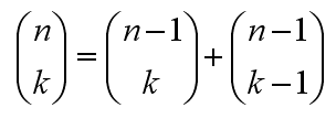Formel zur rekursiven Berechnung des Binomialkoeffizienten