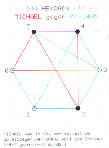 Hexagon-Spiel auf CE-140P