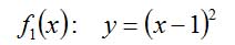 f1(x): y=(x-1)^2