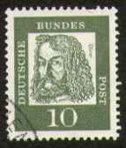 10 Pf, Albrecht Dürer, gestempelt