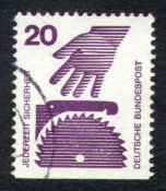 20 Pf, Kreissäge, gestempelt