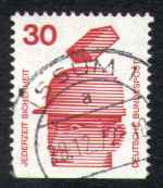 30 Pf, Schutzhelm, gestempelt