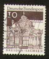 10 Pf, Wallpavillon, Dresdner Zwinger, gestempelt
