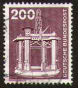 200 Pf, Bohrinsel, gestempelt