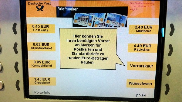 Briefmarkenautomat - Nur runde Betrge