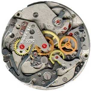 Uhrwerk des Poljot Chronogrphen